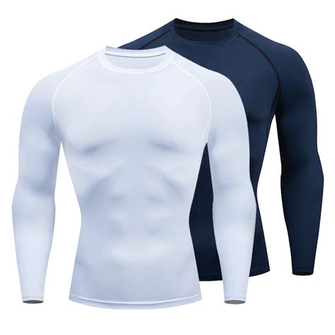 Compression Running Shirts Men Dry Fit Fitness Gym Mens Rashguard T Shirts Football Workout