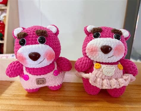 Crochet Lotso Bear Keychain Hobbies Toys Stationery Craft