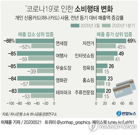 그래픽 코로나19로 인한 소비행태 변화 연합뉴스