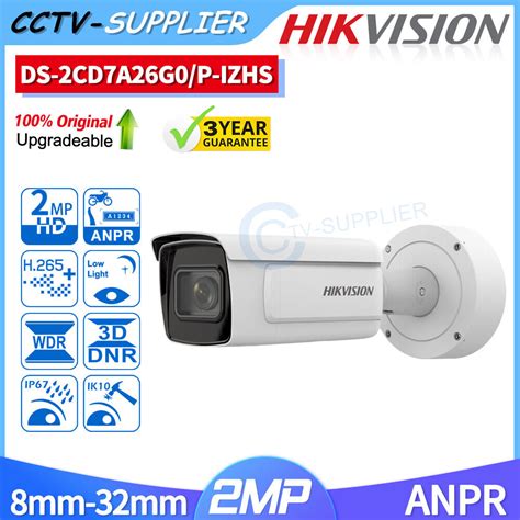 Hikvision 2MP DeepinView ANPR Moto 8 32 IP Camera PoE DS 2CD7A26G0 P