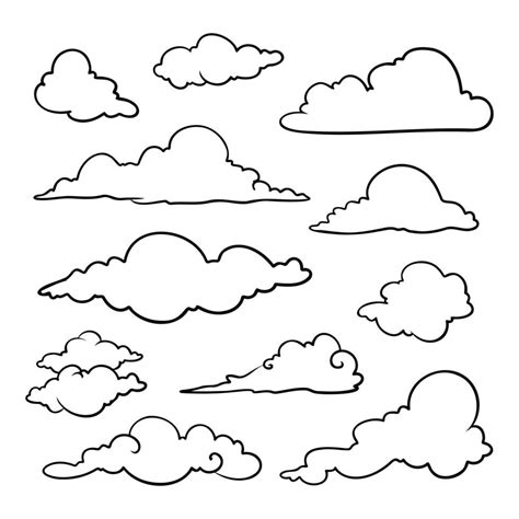 Doodle Set Of Clouds Vector Illustration Vector Art At Vecteezy