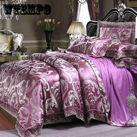 Buy Luxury Tencel Satin Jacquard Bedding Set Bedclothes Bed Linen Bed