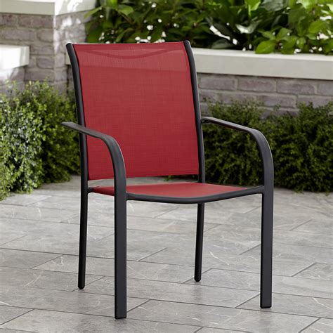 Essential Garden Bartlett Split Sling Stack Chair Red Shop Your Way