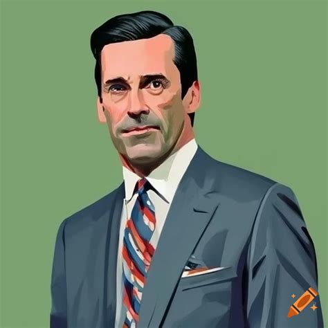 Illustration Of Jon Hamm As Don Draper In Mad Men On Craiyon