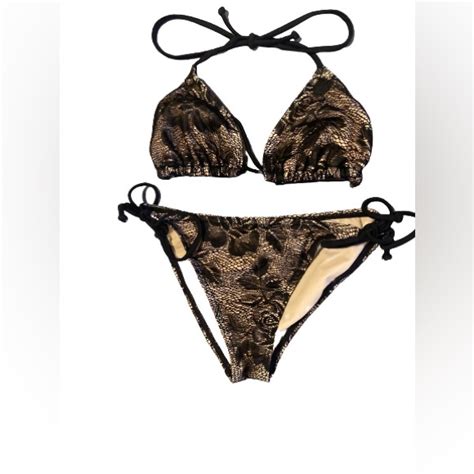 Billabong Swim Billabong Black Lace And Tan Matching Bikini Set