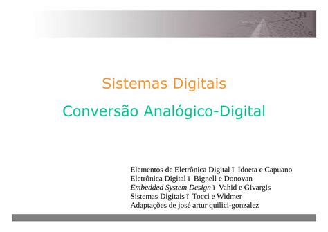 Pdf Sistemas Digitais Conversão Analógico Cursos