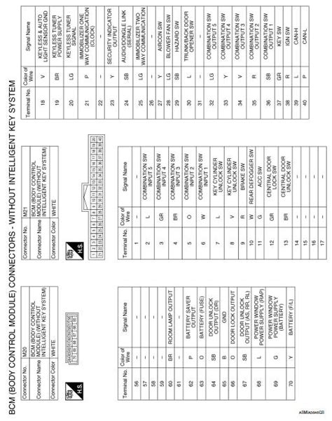 Nissan Sentra Service Manual Wiring Diagram Without Intelligent Key System Body Control