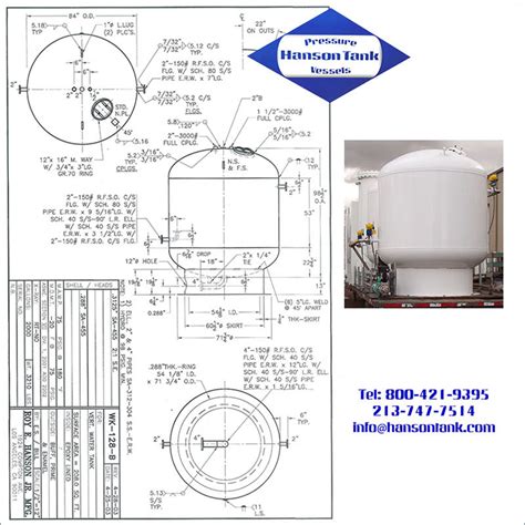 WK128B 2000 Gallon Water Filter Tanks - Hanson Tank Asme Code Pressure ...