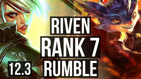 Riven Vs Rumble Top Defeat Rank 2 Riven Rank 7 6 Solo Kills