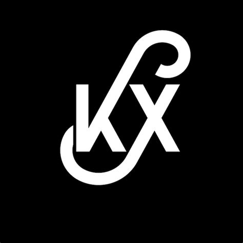 Diseño Del Logotipo De La Letra Kx En Fondo Negro Kx Iniciales