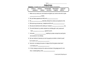 Adverb Fill In The Blanks Worksheet By Teach Simple