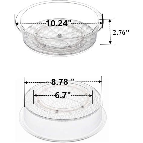 2 Pack Plastic Lazy Susan Turntable Food Storage Container 10 Inch