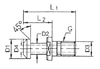 Anzugsbolzen MAS BT 45 Mit Bohrung SK 50 Gedema