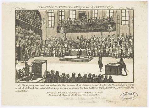 Gravure Assemblée Nationale époque Du 4 Février 1790 1 Archives