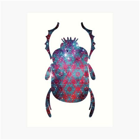 Spiderman Nebula Sacred Geometry Egyptian Scarab Beetles Art Print