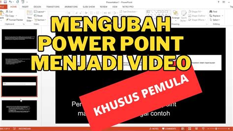 Gampang Cara Mengubah Atau Mengeksport File Power Point Menjadi Video