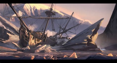 Shipwreck Nikola Sinitsa Shipwreck Boat Art Environment Concept Art