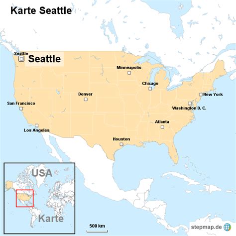 Stepmap Karte Seattle Landkarte Für Usa