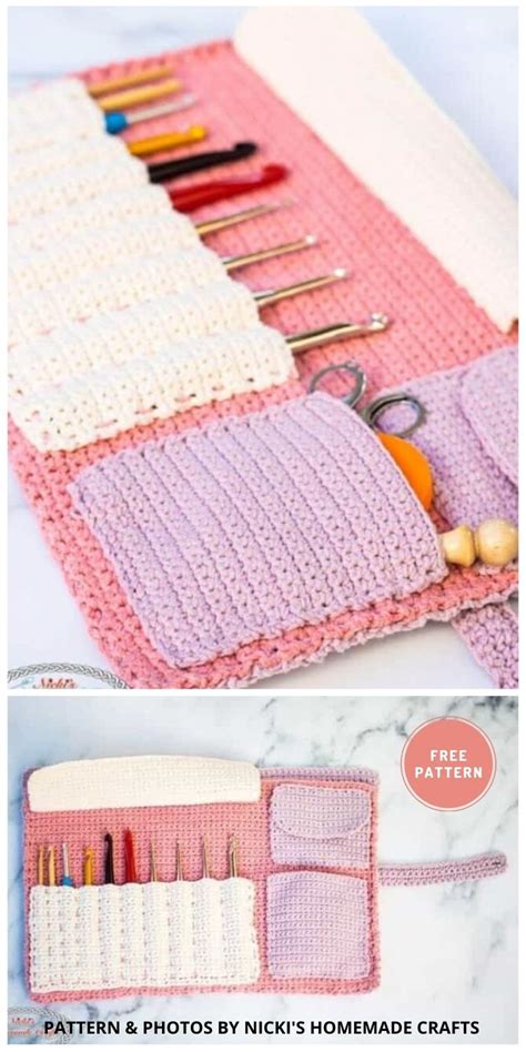 10 Free Crochet Hook Case Pouch And Holder Patterns To Make The Yarn Crew