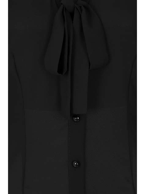 Banned Retro 1950 S Perfect Pussy Bow Vintage Bell Sleeve Blouse Black