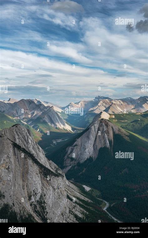 Spectacular Views From Sulphur Skyline Trail To Mountain Landscape With