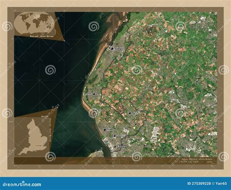 Sefton England Great Britain Low Res Satellite Labelled Poi Stock