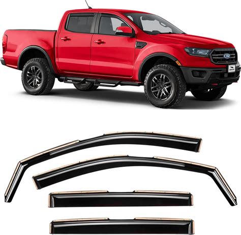 Autotop 4pcs Tape On Window Visors Deflectors Sun Rain Guards For 2019 2023 Ford