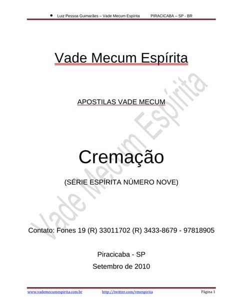 PDF Vade Mecum Espíritaão pdf libertação dos implementos orgânicos