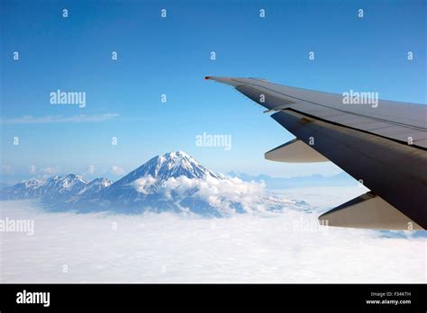 Aerial View Of Koryaksky Volcano From The Airplane Kamchatka Peninsula