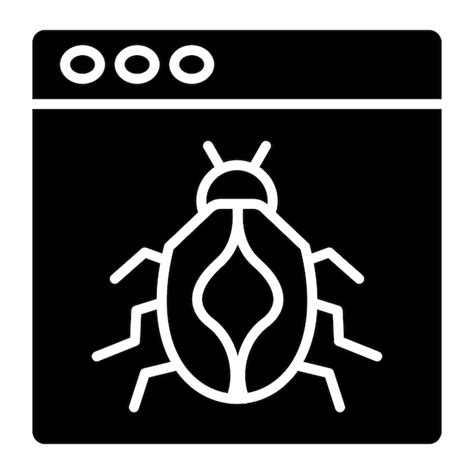 Premium Vector Bug Glyph Solid Black Illustration