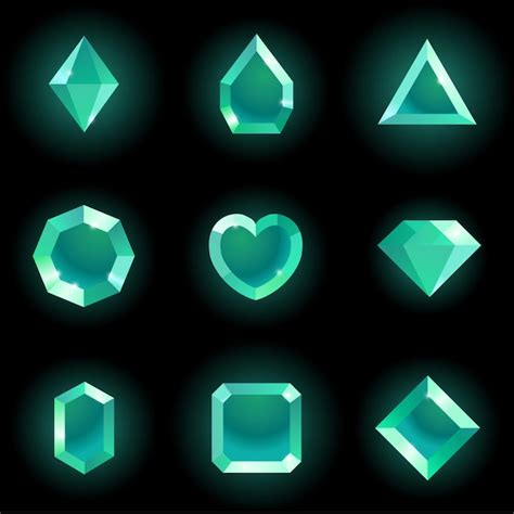 Premium Vector Set Of Different Shapes Gems