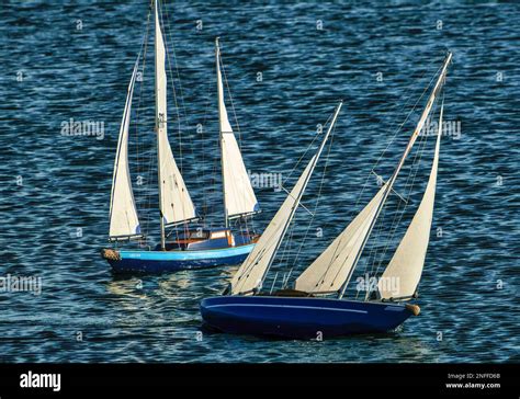Model Racing Yachts Stock Photo Alamy