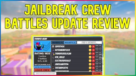 Jailbreak Crew Battles Update Review Roblox Youtube