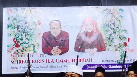 Ishari Iringi Walimatur Ursy Mas Faris Ketua PAC Ansor Jombang