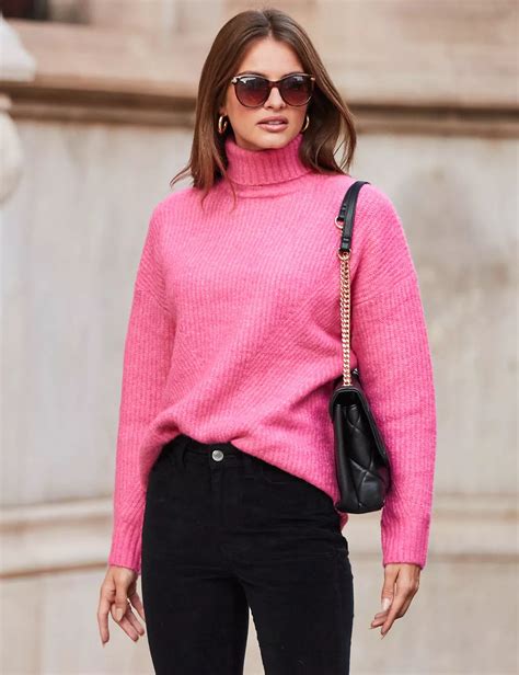 Ribbed Roll Neck Jumper Sosandar Mands