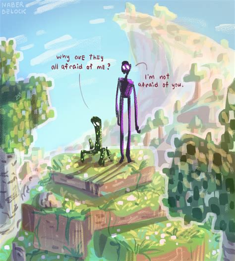 Artstation Minecraft Art Creeper And Enderman