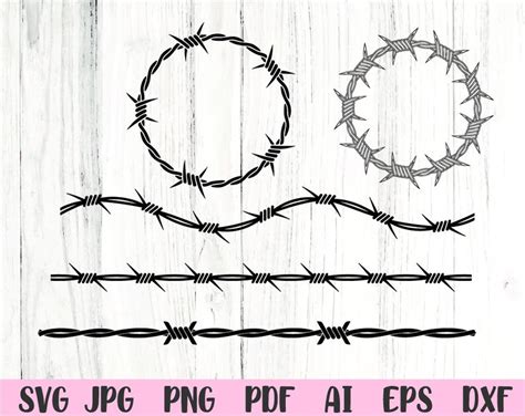 Barbed Wire Svg Barbed Wire Clipart Fence Svg Svg Files For Etsy