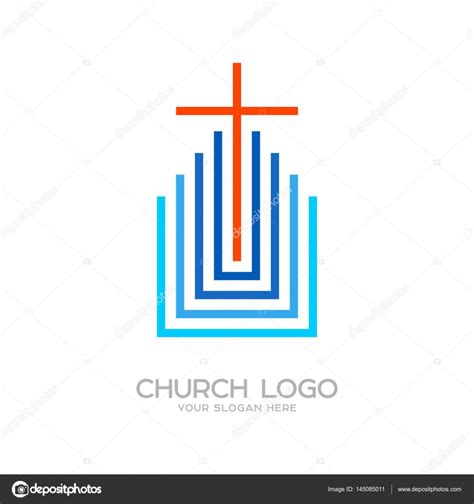 Church Logo Christian Symbols Cross Of The Lord And Savior Jesus Christ Stock Vector Image By