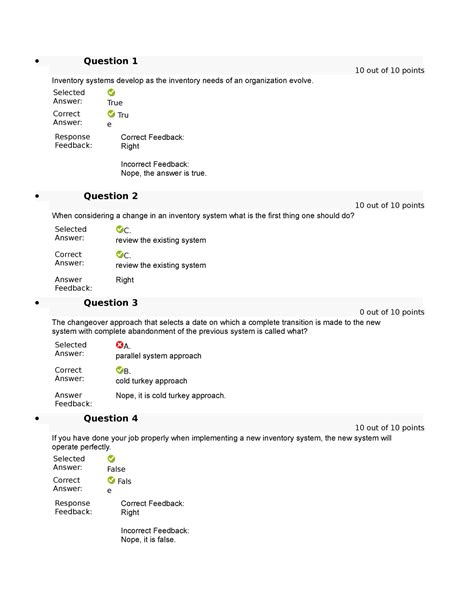 SCMA 1001 Chapter 6 Test Question 1 10 Out Of 10 Points Inventory