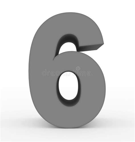 Number 6 3d Gray Isolated On White Stock Illustration Illustration Of