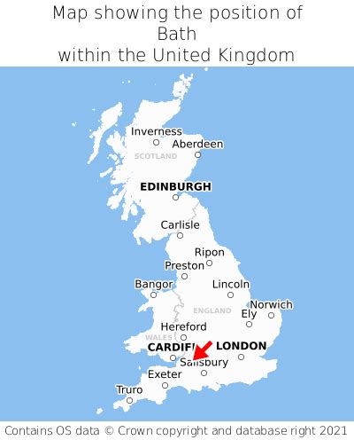 Where is Bath? Bath on a map