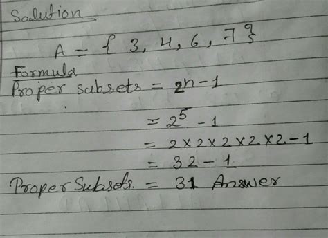 The Number Of Proper Subsets Of The Set Isa B C D