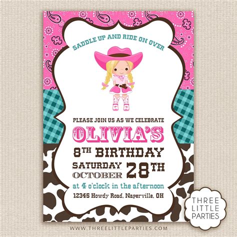 Invitación Cowboy Española Invitación Fiesta Vaquera Español Etsy