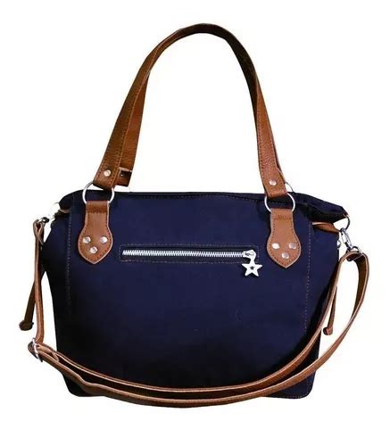 Bolsa Tote PM Complementos Bolsito Lona Y Eco Cuero Pu Color Azul