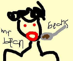 Mr. Bean eating beans - Drawception