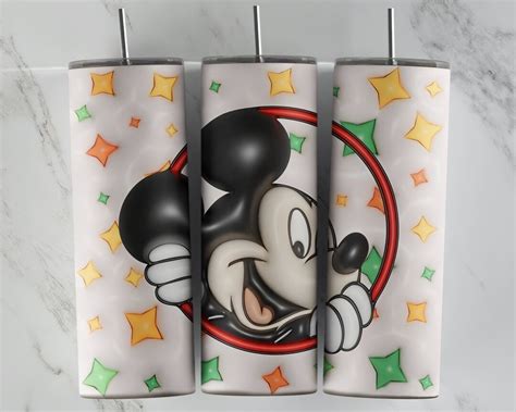 D Inflated Mickey Mouse Tumbler Design Oz Skinny Tumbler Etsy