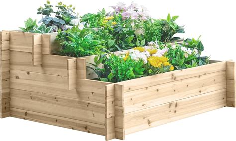 Outsunny Fioriera Da Giardino In Legno A Livelli Letto Per Orto