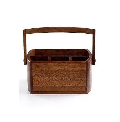 Cutlery Holder Mango Wood Caddy Wholesale Exporter Customized Design