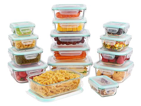 Vtopmart 15 Pack Glass Food Storage Containers Meal Prep Containers