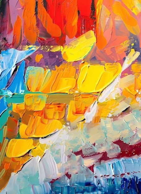 Premium Photo Abstract Oil Painting Wall Art Palette Knife Technique